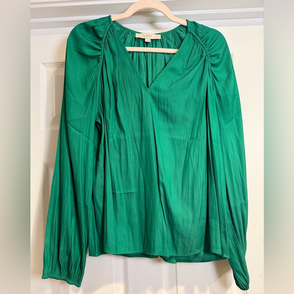 LOFT Vibrant Green Blouse